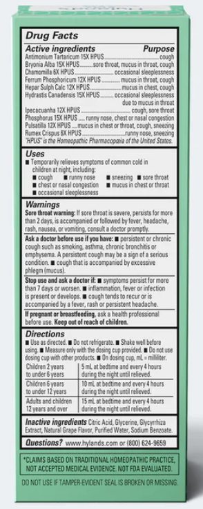 KIDS COUGH & MUCUS NIGHTTIME